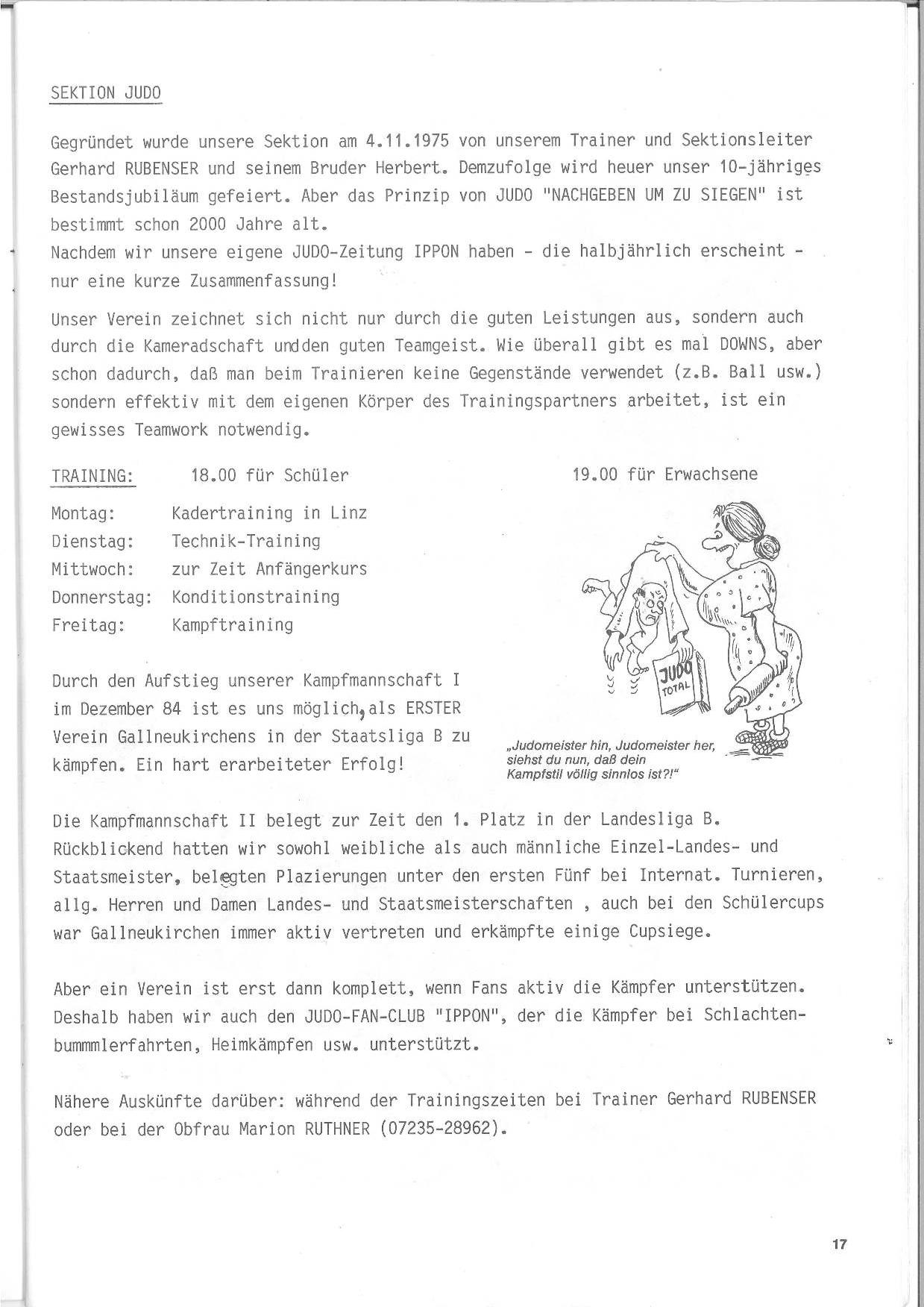 SVG Vereinszeitung 1985