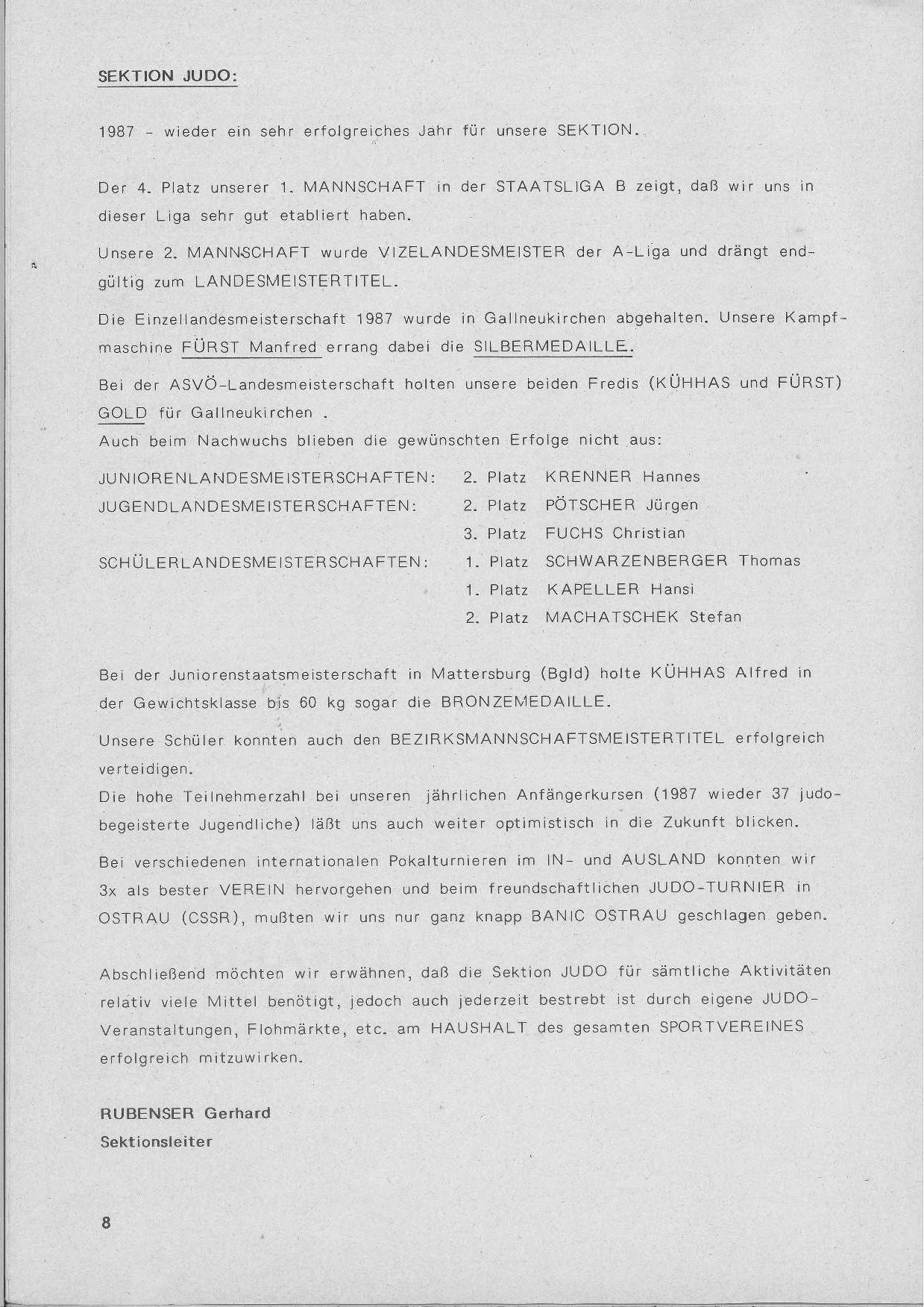 SVG Vereinszeitung 1988