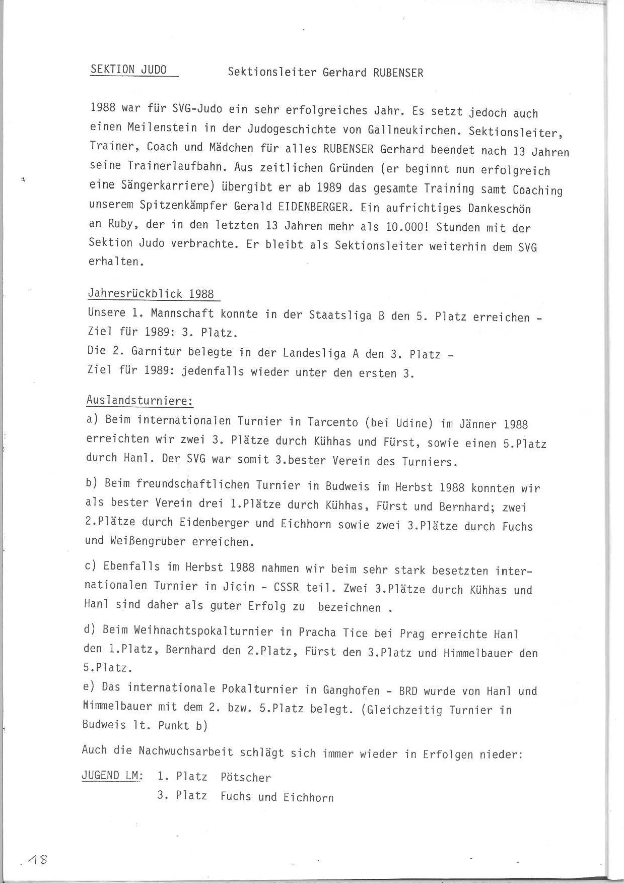 SVG Vereinszeitung 1989